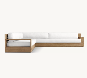 Sassanid Outdoor Diseño más popular Patio Jardín Hotel <span class=keywords><strong>de</strong></span> <span class=keywords><strong>lujo</strong></span> Muebles <span class=keywords><strong>de</strong></span> exterior <span class=keywords><strong>Marbella</strong></span> Weathered Teak L-Set seccional - Product Image 3