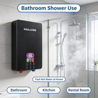 Chauffe-eau électrique autonome 5500W avec boîtier en plastique, économie d'énergie, affichage LED, élément chauffant en acier inoxydable, usage domestique