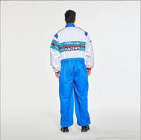 Tenue de pilote de course pour accessoires de cinéma, combinaison de course classique avec blocs de couleur et logo personnalisé