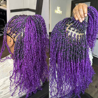 Elegante Capello Umano Afro Kinky Bulk con Sale e Pepe Peruviani per Treccine e Dreadlock, Colore Viola, Doppia Trama a Macchina, Origine Cina