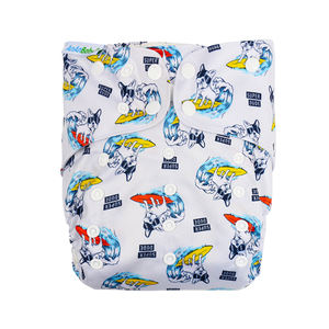 Pañal de tela de bolsillo impreso personalizado AWJ Friendly Reutilizable Baby Gear Lavable y ajustable con diseño de un solo botón - Product Image 4