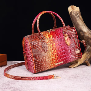 Sac à main bandoulière transfrontalier avec sangle d'épaule pour le voyage, style rétro, en imprimé crocodile Brahman, adapté aux femmes - Product Image 2