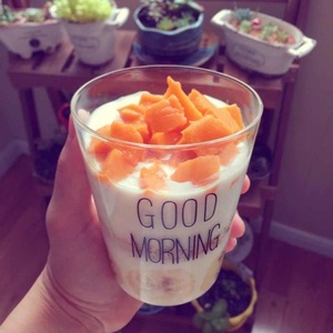 Taza de Vidrio para Desayuno, Café, Té, Leche, Yogur, Creativa, <span class=keywords><strong>con</strong></span> Diseño de <span class=keywords><strong>Buenos</strong></span> Días, 450 ml, Taza de Viaje - Product Image 5