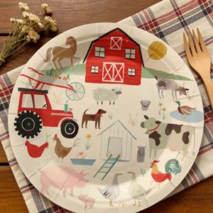 Platos de Papel Desechables con Diseño de <span class=keywords><strong>Granja</strong></span> y Estampado de Animales, Bandejas para Fiestas <span class=keywords><strong>Infantiles</strong></span> de Cumpleaños - Product Image 1