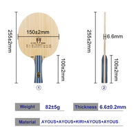 Lame de ping-pong Loki K2 High Control Performance, bois pur, lame professionnelle tout-terrain, tennis de table