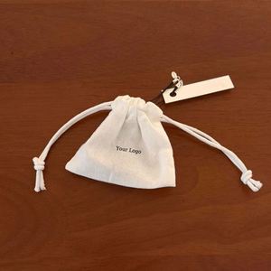 Sac à cordon en coton personnalisé, pochette à bijoux 100% coton, couleur naturelle, pochette anti-poussière avec double cordon - Product Image 4