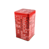 Boîte en métal carrée à double couvercle de qualité supérieure pour le stockage du café et du thé, couleur personnalisée, finition laquée, service OEM/ODM, pas cher