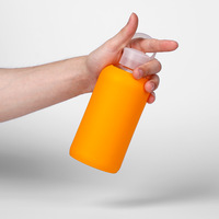 Bouteille d'eau en verre en silicone écologique et recyclable couleur bonbon, avec manchon de protection en verre à double paroi – Ensemble complet