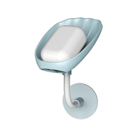 Support mural en plastique pour savon avec égouttoir et ventouse pour salle de bain et douche