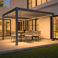 Pergola bioclimatique en aluminium au design moderne pour jardin, toit de patio, gazebo extérieur, pergola à lames orientables résistante au vent