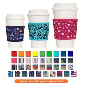 Nouvelle manchon isolant réutilisable en néoprène pour tasse à café, coloré et souple, pour café glacé - Product Image 4