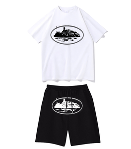 SPALZA SPORTS Conjunto de Dos Piezas de Algodón 100% de Alta Calidad, Diseño de Lujo, Casual, Talla Grande, Unisex, Verano, Transpirable, Cierre con Cordón - Product Image 1