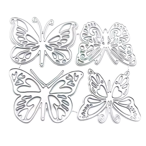 AAGU 4-teiliges Set Schmetterling und Herz Metall-Stanzformen für Scrapbooking Prägewerkzeuge Bemaltes Modell Handgefertigte Metall-Bastelwerkzeuge - Product Image 2