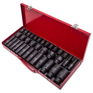 Jeu <span class=keywords><strong>de</strong></span> douilles à choc profondes <span class=keywords><strong>de</strong></span> 1/2 pouce, métriques, pour garage et atelier, jeu <span class=keywords><strong>de</strong></span> douilles à choc robustes avec coffret rouge portable - Product Image 3