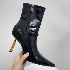 Stivaletti da Donna di Alta Qualità, Nuovi per l'Inverno, con Tacco Spesso, Casual, Versatili, Retrò con Fibbia - Product Image 4