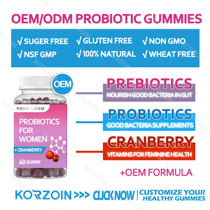 Oem cao cấp nữ tính nhãn trắng không có đường Cranberry sợi và Probiotic Gummies cho phụ nữ âm đạo cân bằng bổ sung - Product Image 2