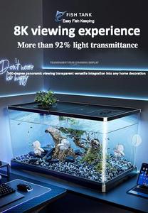 Kleine Luxe Eco Tank Transparant Goudvis <span class=keywords><strong>Aquarium</strong></span> Aluminium Deksel Injectie Pp Opslag Bak Voor Thuis Woonkamer Desktop CX-0012 - Product Image 4