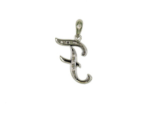 จี้ทองคำ 18K ตัวอักษร F ประดับเพชร 20 เม็ด น้ำหนัก 0.346 กะรัต น้ำหนักรวม 1.07 กรัม ปรับแต่งได้ตามต้องการ เหมาะสำหรับเป็นของขวัญ - Product Image 2