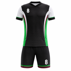 Vente directe d'usine, uniforme de football d'été pour hommes, imprimé par sublimation, respirant, séchage rapide, antibactérien, 100% polyester, 180 g/m² - Product Image 1