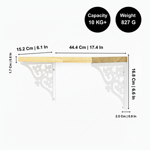 Étagère murale en bois blanche à trois niveaux, élégante et décorative, pour salon, chambre et salle de bain - Product Image 3