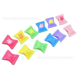 Perles fantaisie en acrylique tête de lapin color-blockées 21,5x17mm, couleurs assorties, pour accessoires de bijoux DIY, porte-clés et chaînes de téléphone - Product Image 5