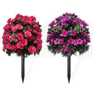 <b>Artificial</b> Azalea <b>Tree</b> Ground Insert 30cm-100cm Round Plastic Silk Flowers Outdoor Wedding Home Decor - Product Image 1
