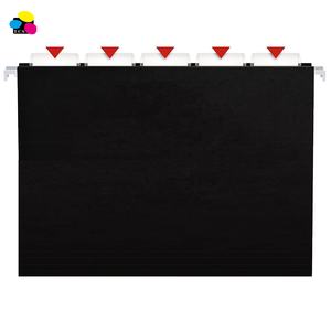 25/BX 1/5 Taille lettre coupée Intérieur en papier <span class=keywords><strong>kraft</strong></span> noir recyclé Dossiers suspendus Fournitures de bureau Fichiers suspendus pour usage intérieur - Product Image 2