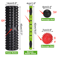 Portable Fitness Pilates Retour Muscle Massage Rouleau Ensemble Physiothérapie Yoga Mousse Rouleau Fait de Matériau EVA