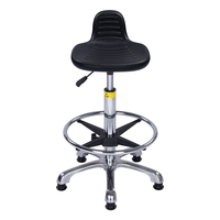 Chaise de laboratoire, d'hôpital ou d'école M50 ESD, en mousse de polyuréthane, pivotante, réglable en hauteur, avec roulettes, repose-pieds et dossier SZELES