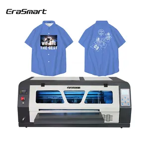 Erasmart A3 Dtf Digital Printer Inkjet, kepala ganda Xp600 L1800 Film Transfer langsung 30Cm untuk cetak Dtg garmen
