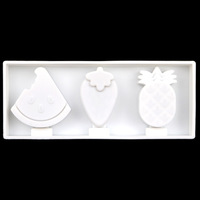 Moule à crème glacée 3 cavités petit moule à fruits en silicone de qualité alimentaire facile à libérer outils de fabrication de glace d'été