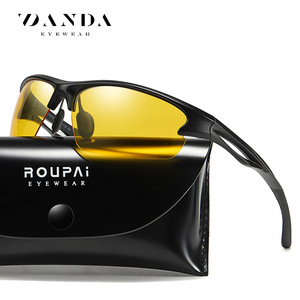 Roupai TR90 Polarized Sunglasses Men Sports Outdoor Cycling Driving Type 3 TAC Lens <b>Grey</b> <b>Frame</b> - Product Image 1