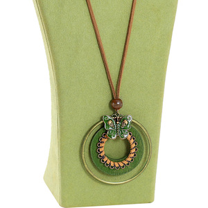 Ensemble collier et boucles d'oreilles papillon vintage, alliage vert plaqué bronze antique, bijoux pour femmes, ensemble tendance - Product Image 4