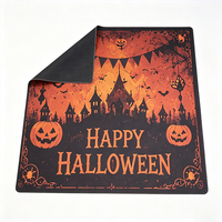 Alas Meja Mahjong Halloween - 33 Inci 2mm Poliester Karet Alam Peredam Suara untuk Malam Permainan, Pemasok Karya Seni Kustom
