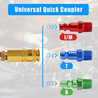 Tuyau d'air en polyuréthane bleu auto-rétractable de 1/4 po x 25 pi avec raccord rapide industriel en laiton et prise pour applications d'outils pneumatiques