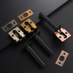 Cadena antirrobo oculta, cerrojo de aleación de zinc para puerta, superficie cepillada, diseño minimalista, puertas de gabinete, fácil instalación - Product Image 3
