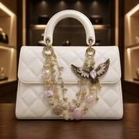 Breloque de sac de luxe en forme d'aigle rose perlé, avec strass et cristaux, porte-clés doré, pendentif de téléphone, fait main, vente en gros