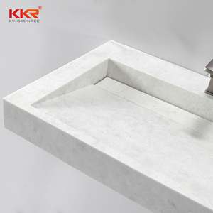 Kingkonree Évier à surface solide blanc pur personnalisé Lavabo de salle de bain/Lavabos à <span class=keywords><strong>main</strong></span> de toilette/<span class=keywords><strong>Mini</strong></span> évier de lavabo - Product Image 6