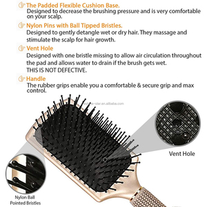 Fabricantes Peine de plástico Logotipo de nailon Peluquero personalizado Extensión flexible Peluca rizada húmeda <span class=keywords><strong>Cepillo</strong></span> <span class=keywords><strong>para</strong></span> desenredar el cabello <span class=keywords><strong>Denman</strong></span> - Product Image 2