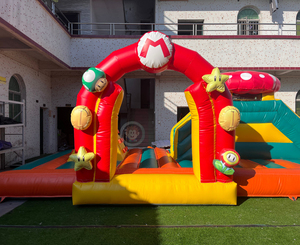Parcours d'obstacles gonflable <span class=keywords><strong>Mario</strong></span> Adventure pour enfants, aire de jeux d'aventure pour usage extérieur - Product Image 1