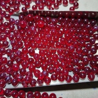 Prix de gros # 5 Perles de Rubis Étoilé en Corindon Rouge 3mm-6mm pour la Fabrication de Bijoux, Pierres Précieuses Libres, Perles de Rubis en Corindon pour Bracelet