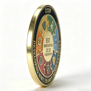 Moneda de desafío personalizada de rompecabezas de esmalte duro multicolor chapada en oro para el Año Nuevo Chino, el Día de San Valentín y aniversarios. - Product Image 5