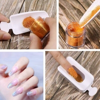 Boîte de rangement multifonction carrée en plastique pour la recyclage des paillettes et de la poudre acrylique pour ongles français