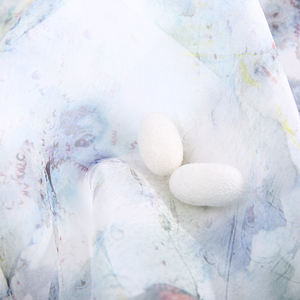 5.5MM 6A yumuşak mürekkep baskı çiçek ipek dijital baskılı ipek organze kumaş % 100% saf - Product Image 3