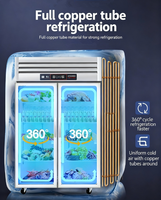 Réfrigérateur en acier inoxydable avec porte en verre, congélateur, congélateur vertical, réfrigérateur de présentation, équipement de cuisine commerciale, restaurant