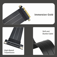 Câble d'extension GPU PCIe 4.0 X8 vers X8, câble de raccordement droit à 90 degrés, 64 Gbit/s, haute vitesse, blindé, flexible, pour châssis PC