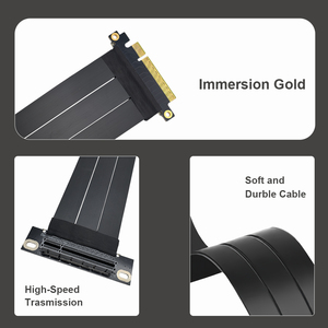 PCIe 4.0 X8 to X8 GPU Extension Cable 90 Degree Straight <strong>Riser</strong> Cable 64Gbps High Speed Shielded Flexible PC Chassis - Product Image 2
