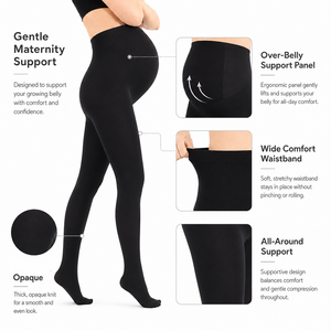 Medias de Compresión Opacas Personalizadas para Maternidad, Pantimedias de Soporte para la Barriga, para Mujeres Embarazadas - Product Image 2
