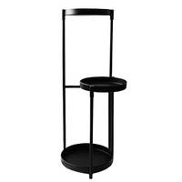 Support de fleurs en fer à 3 niveaux avec revêtement en poudre pour support de pot de plantes de jardin