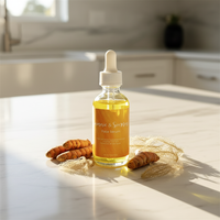 Ensemble de soins de la peau de marque privée SeaMoss Sérum pour le visage au curcuma Liquide blanchissant avec extrait de plantes pour le visage 60ml Usage domestique